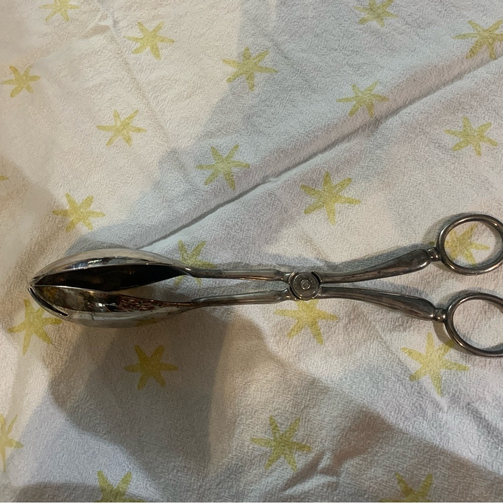 Silver plated salad tongs